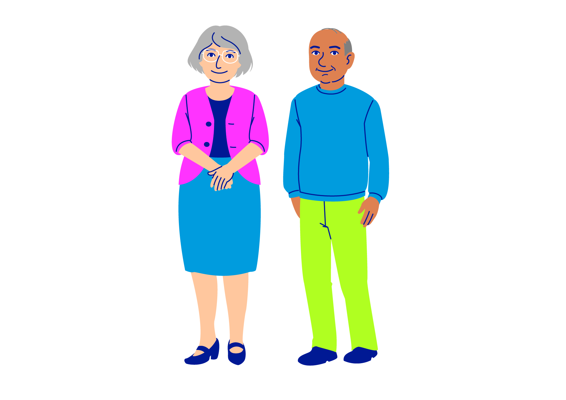 Oudere man en oudere vrouw