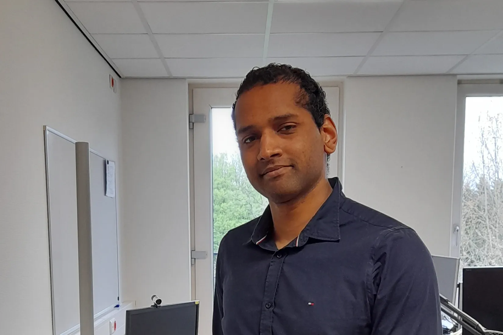 Fellow Silvano Gefferie with TMS research