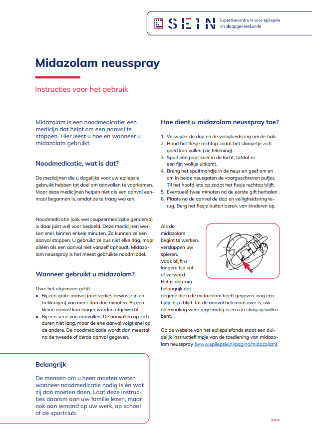 voorkant folder midazolam neusspray noodmedicatie