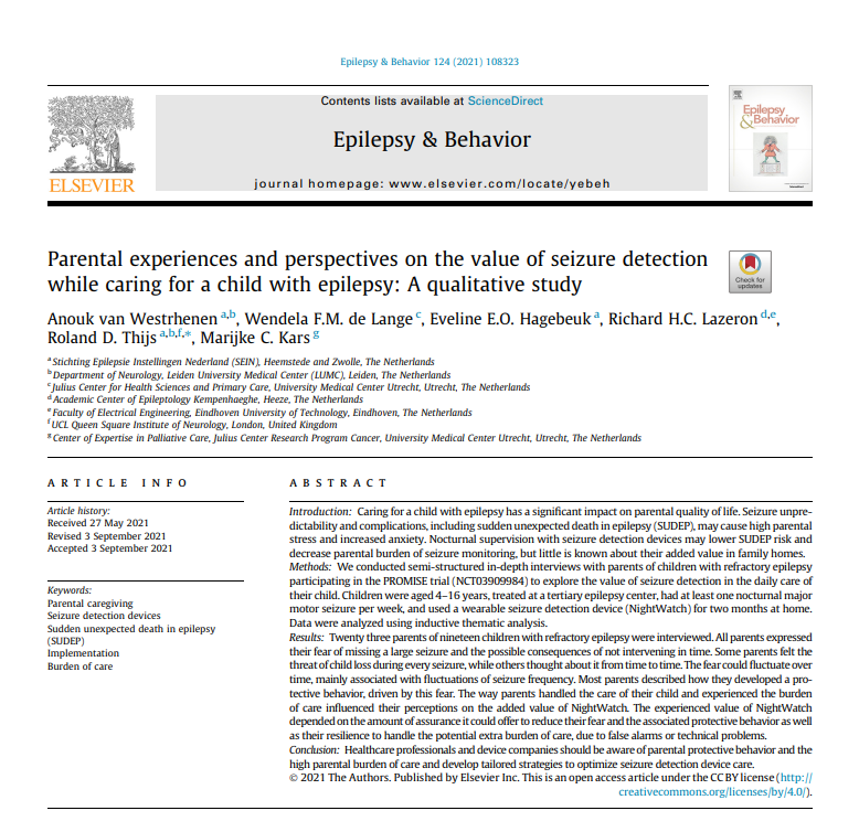 schermafbeelding publicatie caregivers nightwatch